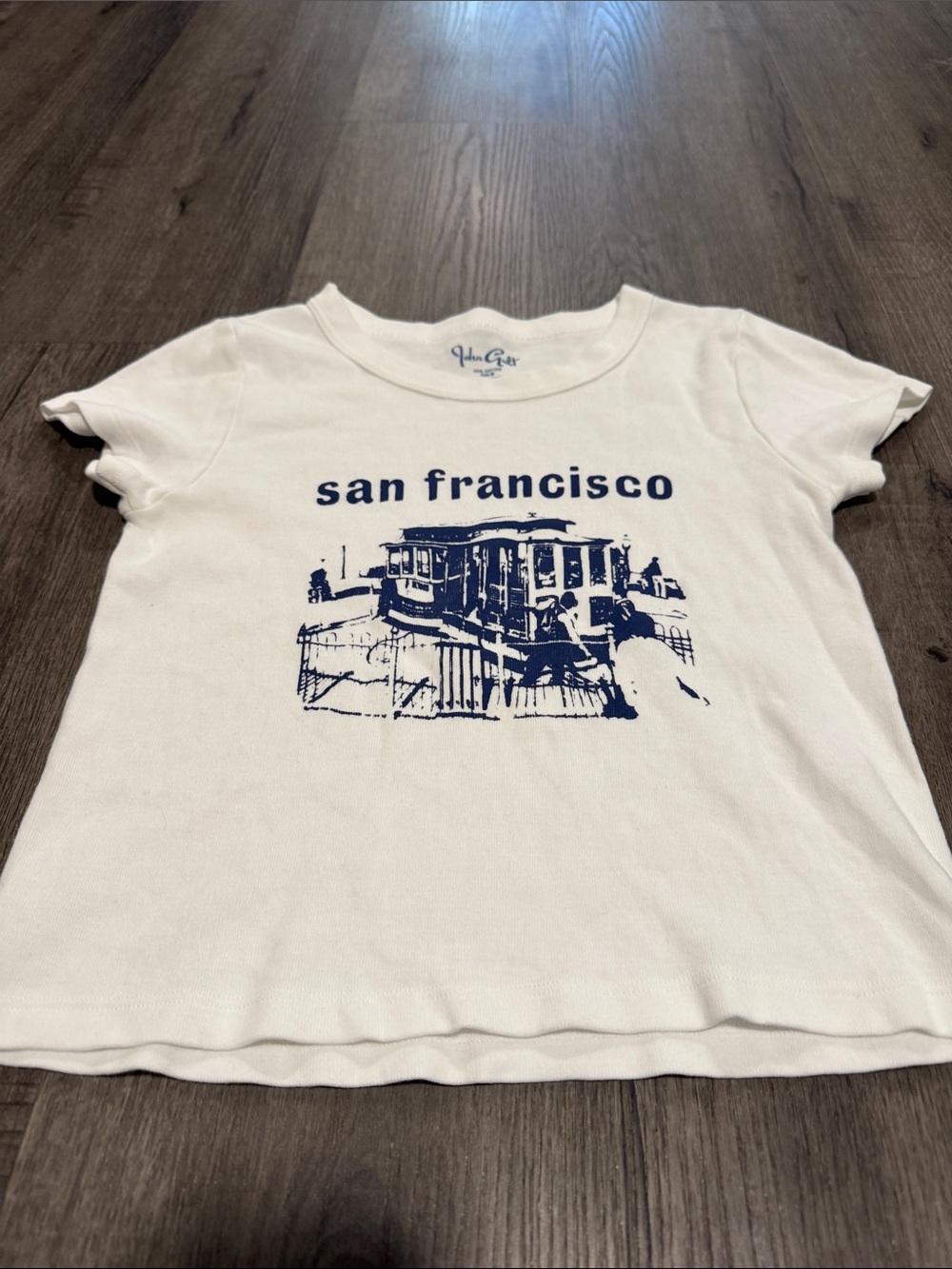 John Galt San Francisco Graphic Tee - White with Navy Print